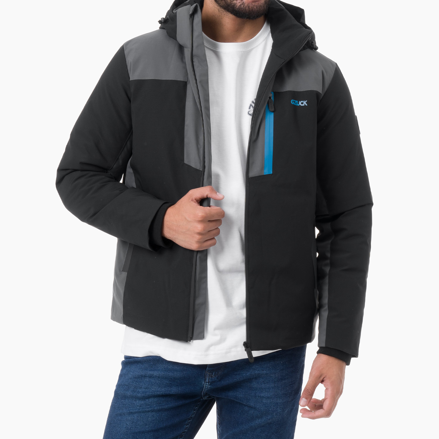 Casaca Acolchada C/Cap C/Cf Okmmer Black/Charcoal | Gzuck