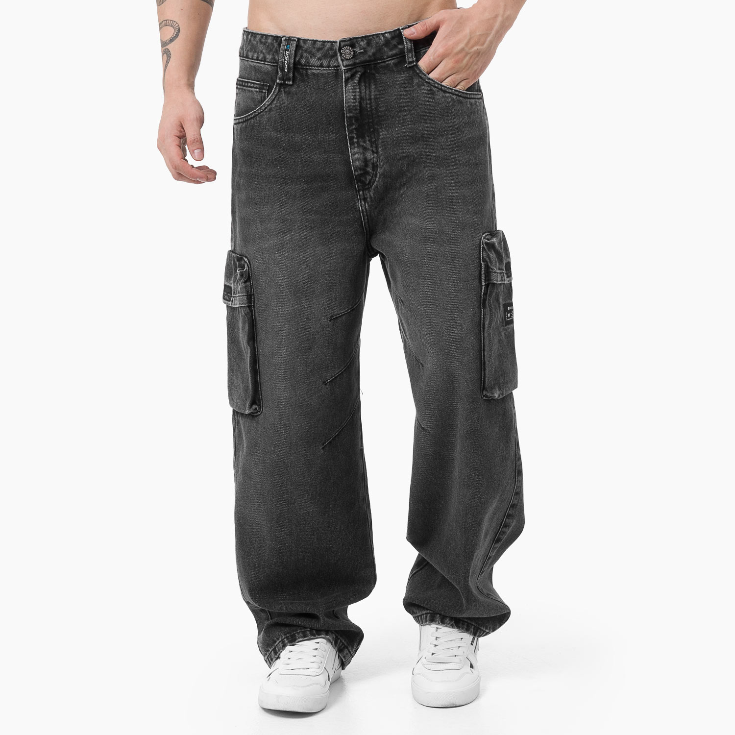 Denim Pantalon Cargo Mezclilla Hombre Pantalon Cargo Denim Ring